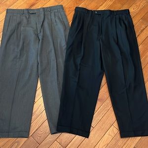 Slates 2 pair wool-blend pleated pants 38Wx29L